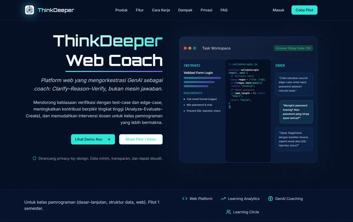 ThinkDeeper Web Coach Project