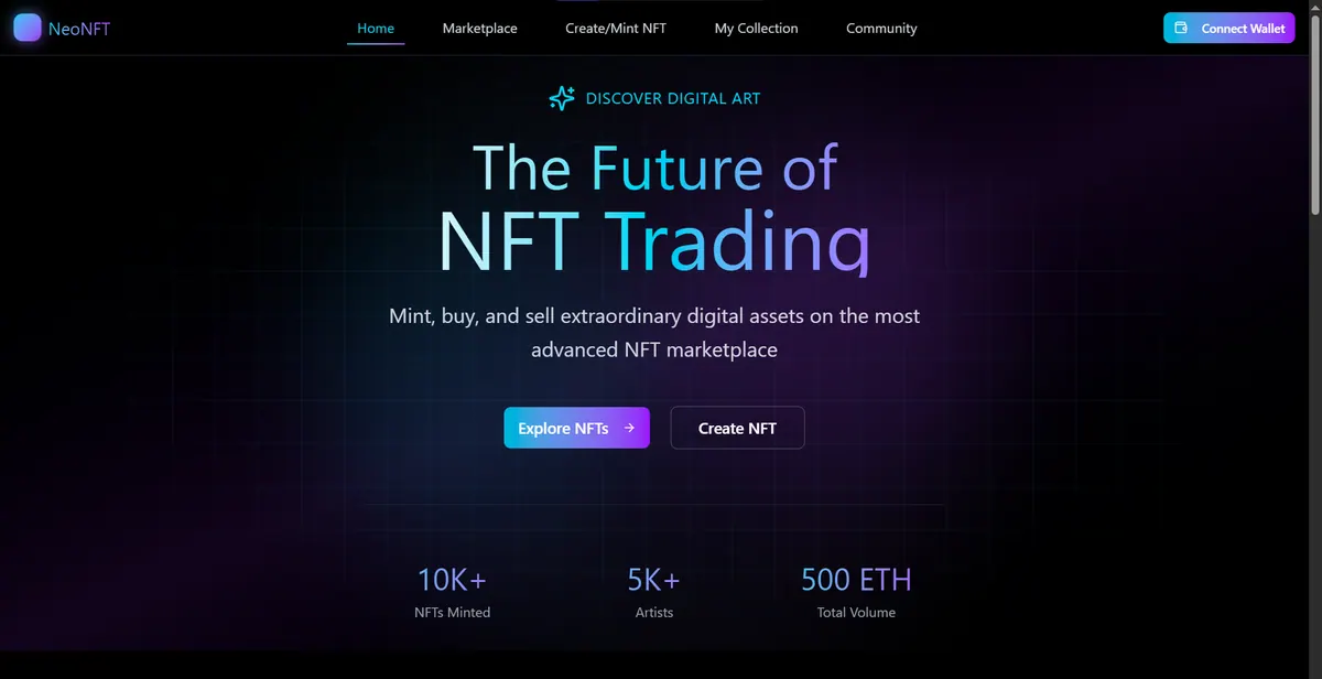 NeoNFT Website Design Project
